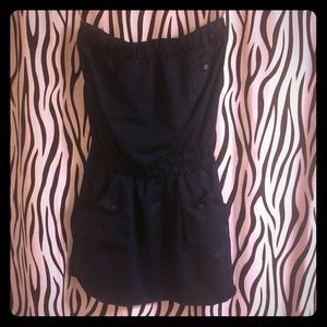 Small Navy Blue Strapless Romper w/ Pockets